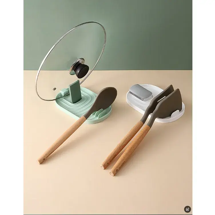 Suport Pliabil, pentru Capace, Linguri, Multifunctional, Plasare pe Blatul de Bucatarie, 11.5 x 18 x 2.2 cm, Verde (3)