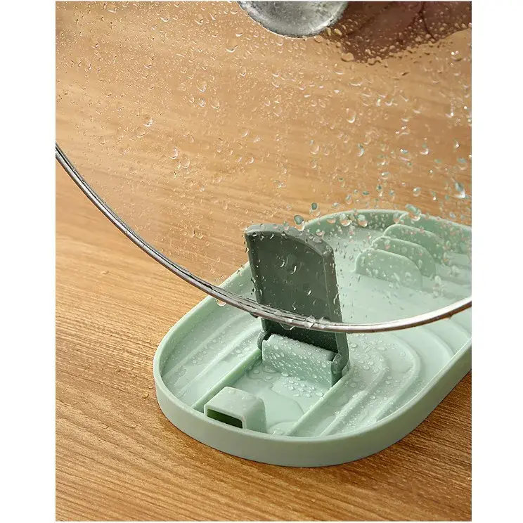 Suport Pliabil, pentru Capace, Linguri, Multifunctional, Plasare pe Blatul de Bucatarie, 11.5 x 18 x 2.2 cm, Verde (6)