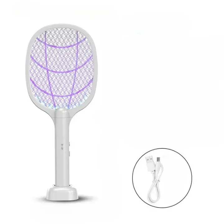 Lampa Electrica Impotriva Tantarilor, 42.5 x 18 x 7.5 cm, Reincarcabila cu Cablu USB Inclus, Plasa din Aluminum, Alb (2)