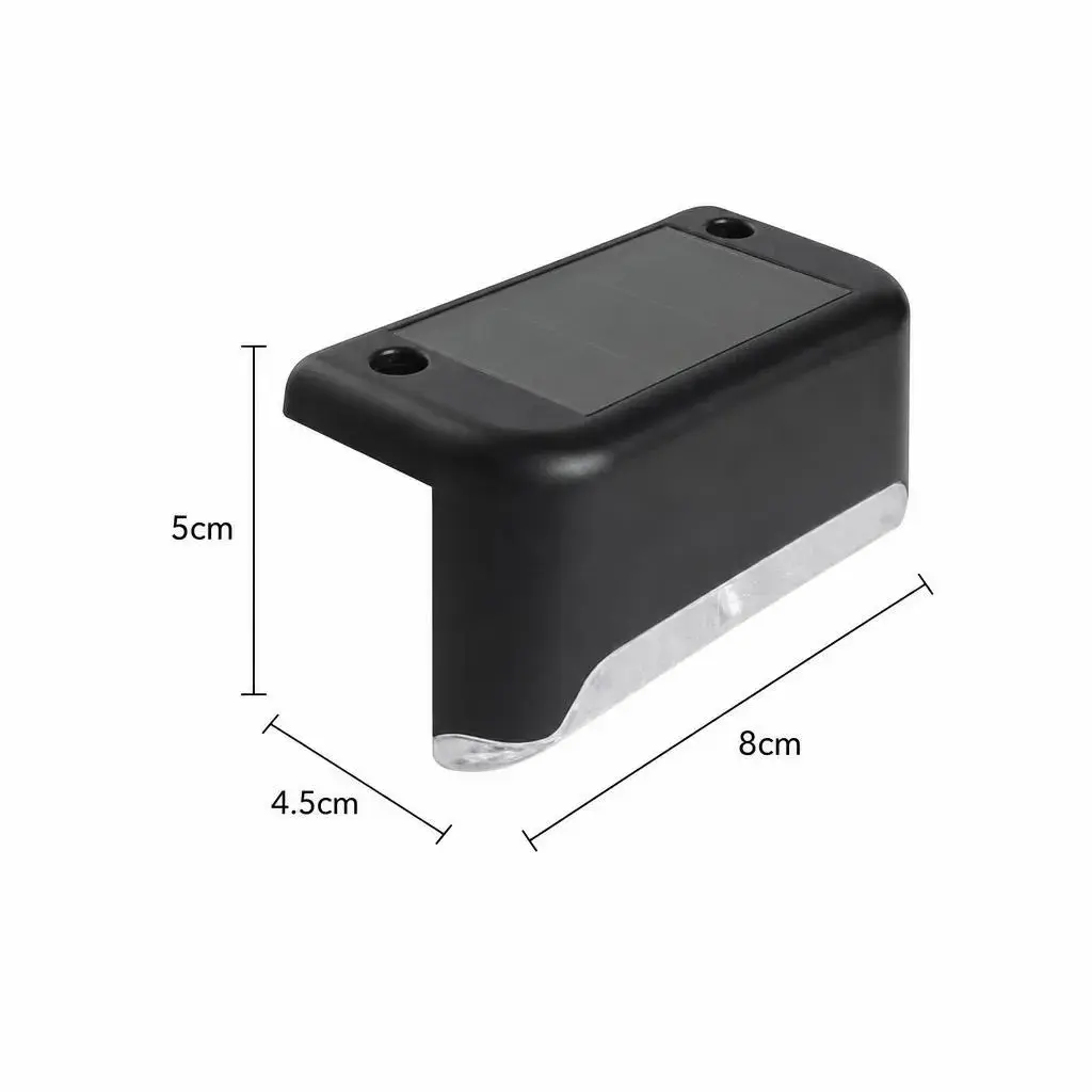 Lampa Solara pentru Trepte, Montaj pe Trepte, Alimentare Solara, Iluminare pentru Exterior, pentru Gradina, Curte si Terasa, 5x8 cm, Negru (7)