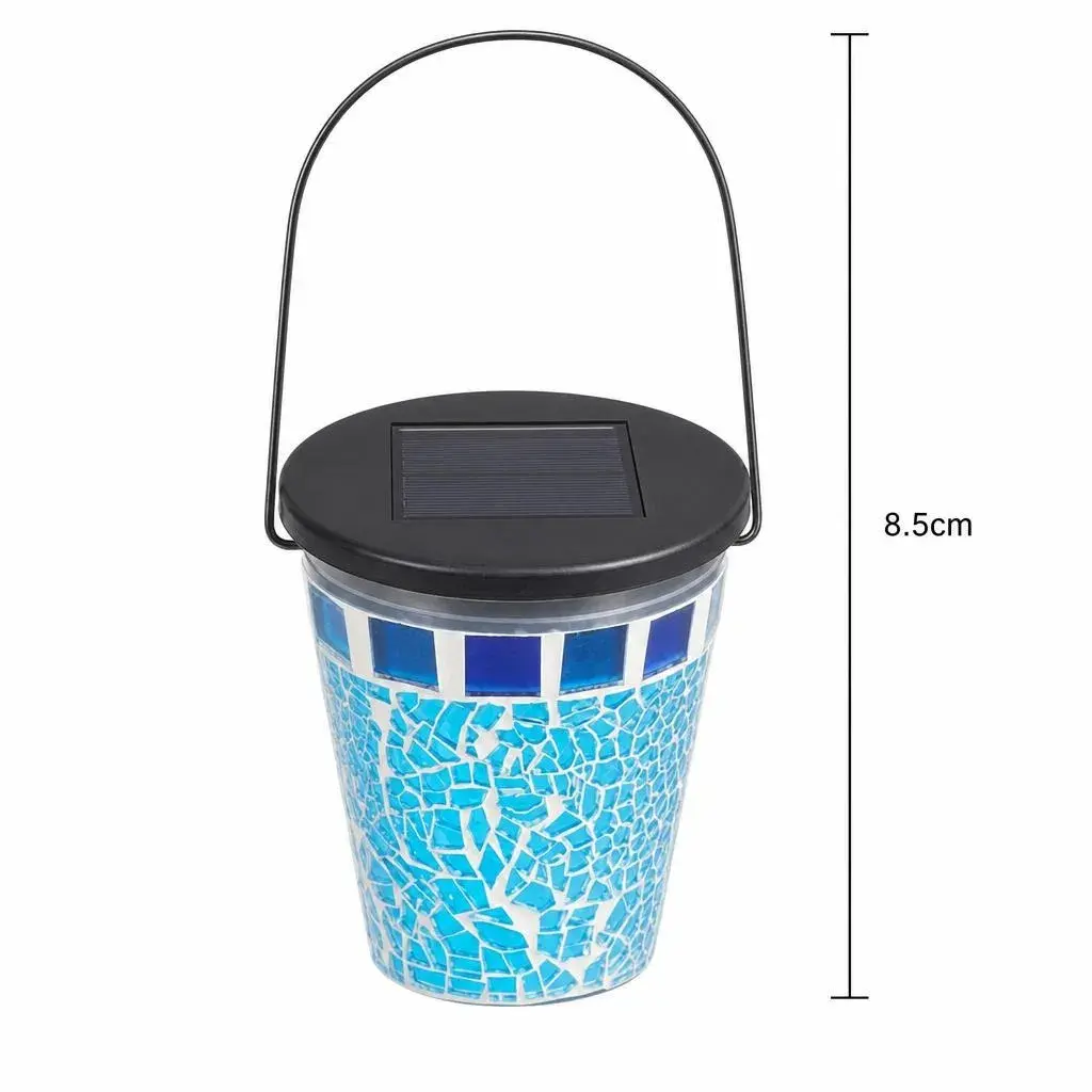 Lampa Solara pentru Gazon, Model Suspendat, Alimentare Solara, Iluminare pentru Exterior, pentru Gradina, Curte si Terasa, 8.5x10 cm, Albastru (3)