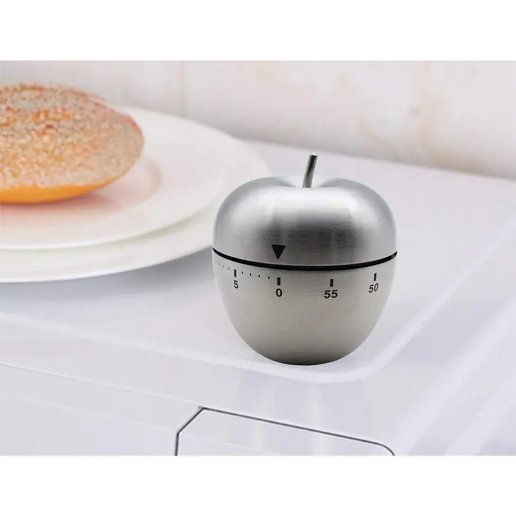 Cronometru de Bucatarie, Mecanic, Forma de Mar, din Otel Inoxidabil, 60 min Timer, 7.5 x 6.2 cm, Argintiu (4)