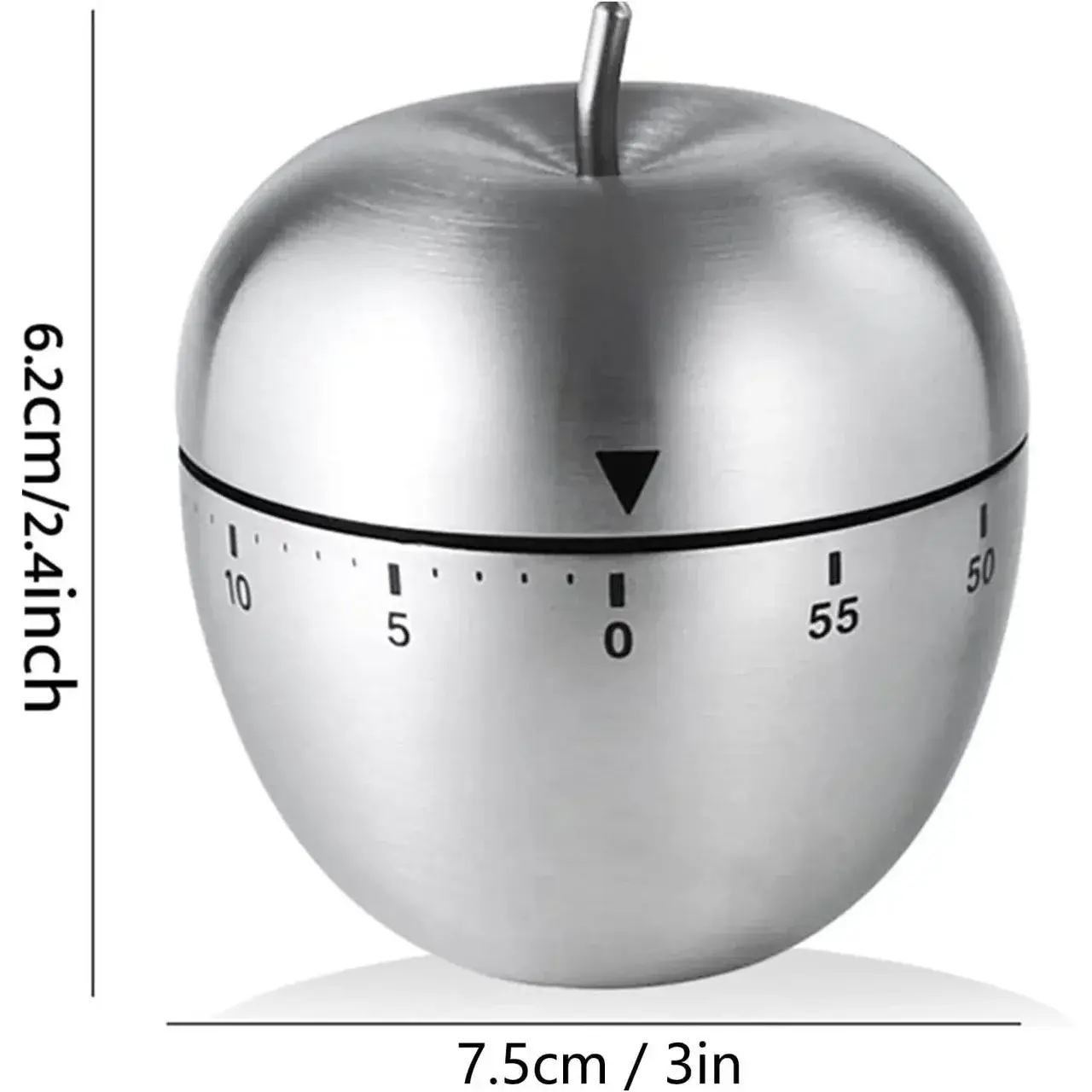 Cronometru de Bucatarie, Mecanic, Forma de Mar, din Otel Inoxidabil, 60 min Timer, 7.5 x 6.2 cm, Argintiu (6)