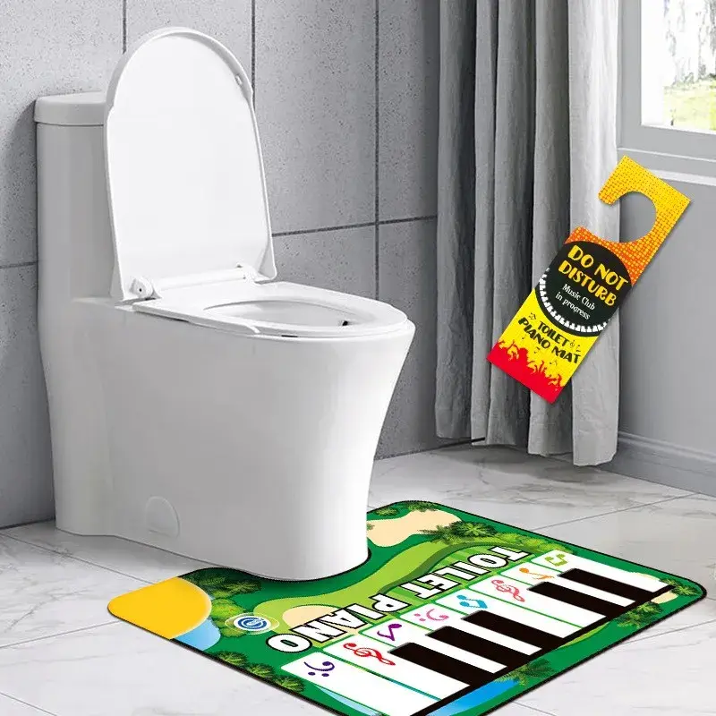 Covoras de Baie, Model Pian Electric, Interactiv, 3 Moduri, +14 Ani, din Panza, cu Baterii, 60 x 48 cm, Verde (5)