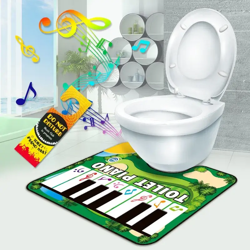 Covoras de Baie, Model Pian Electric, Interactiv, 3 Moduri, +14 Ani, din Panza, cu Baterii, 60 x 48 cm, Verde (7)