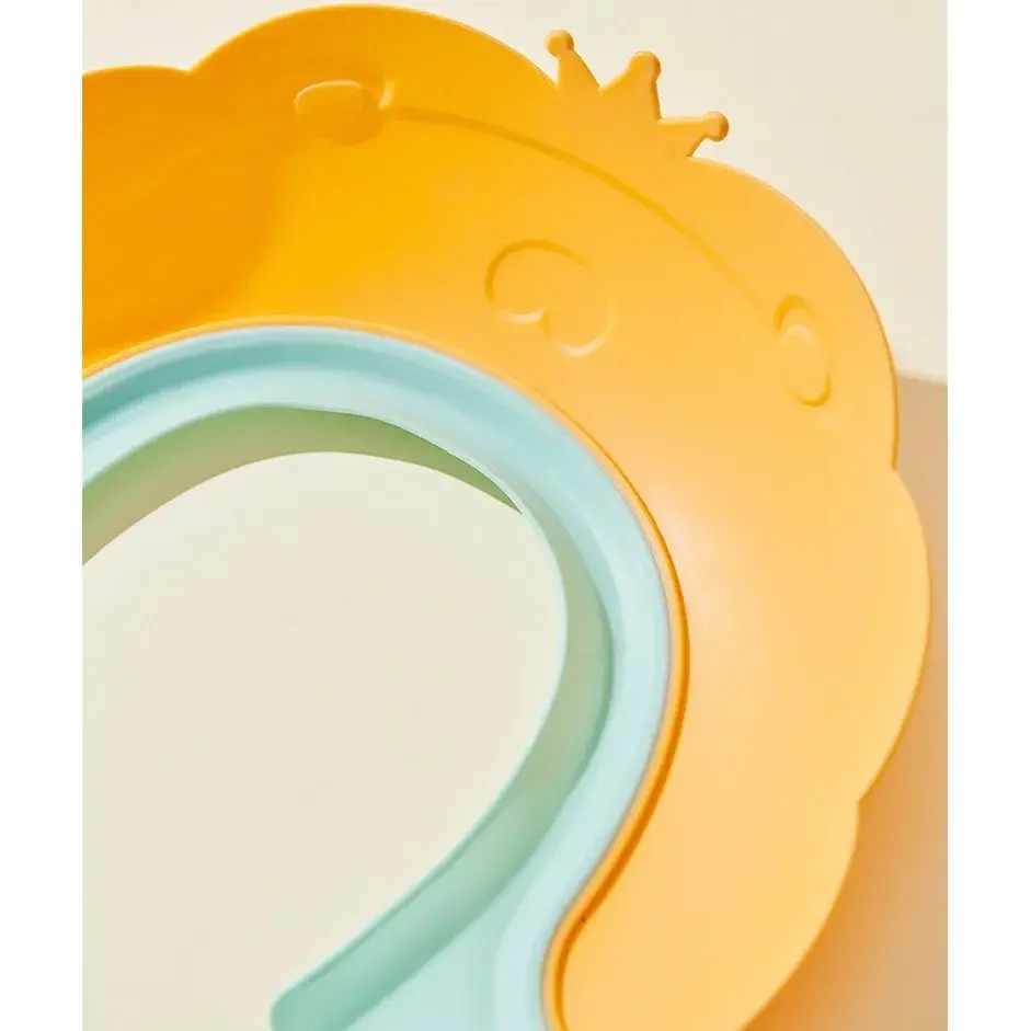 Viziera de Protectie Baie Pentru Copii, Fippy, Model Coronita Leu, Dimensiune ajustabila, Durabil, Usor de curatat, Impotriva Samponului, pentru Ochi si Urechi, TPE+PP, 21x20.5 cm, Portocaliu (6)