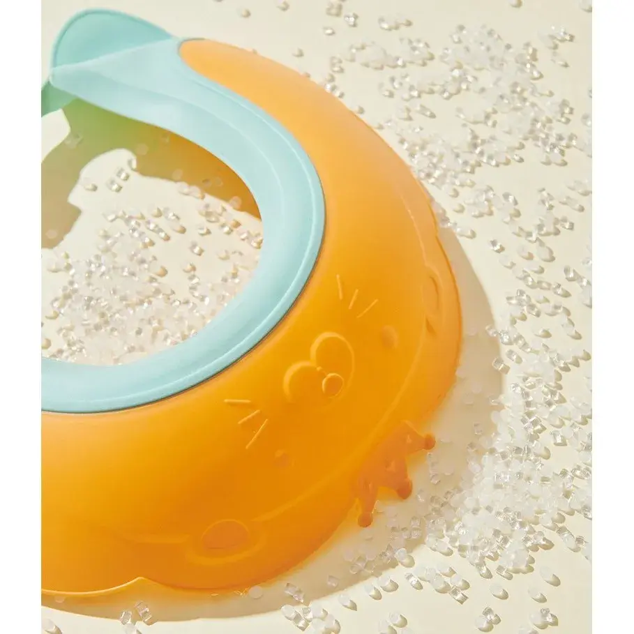 Viziera de Protectie Baie Pentru Copii, Fippy, Model Coronita Leu, Dimensiune ajustabila, Durabil, Usor de curatat, Impotriva Samponului, pentru Ochi si Urechi, TPE+PP, 21x20.5 cm, Portocaliu (8)
