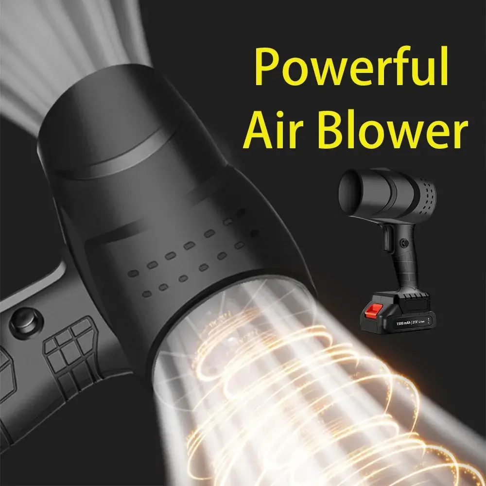 Suflanta de Aer Multifunctionala Portabila, Incarcare Auto, pentru Gratar, Masina, Indepartare Frunze si Praf, 1500 mAh, Viteta de Rotatie 25000 RPM, 2 Baterii de Li si Incarcator, Buton Lateral, Turcoaz (3)