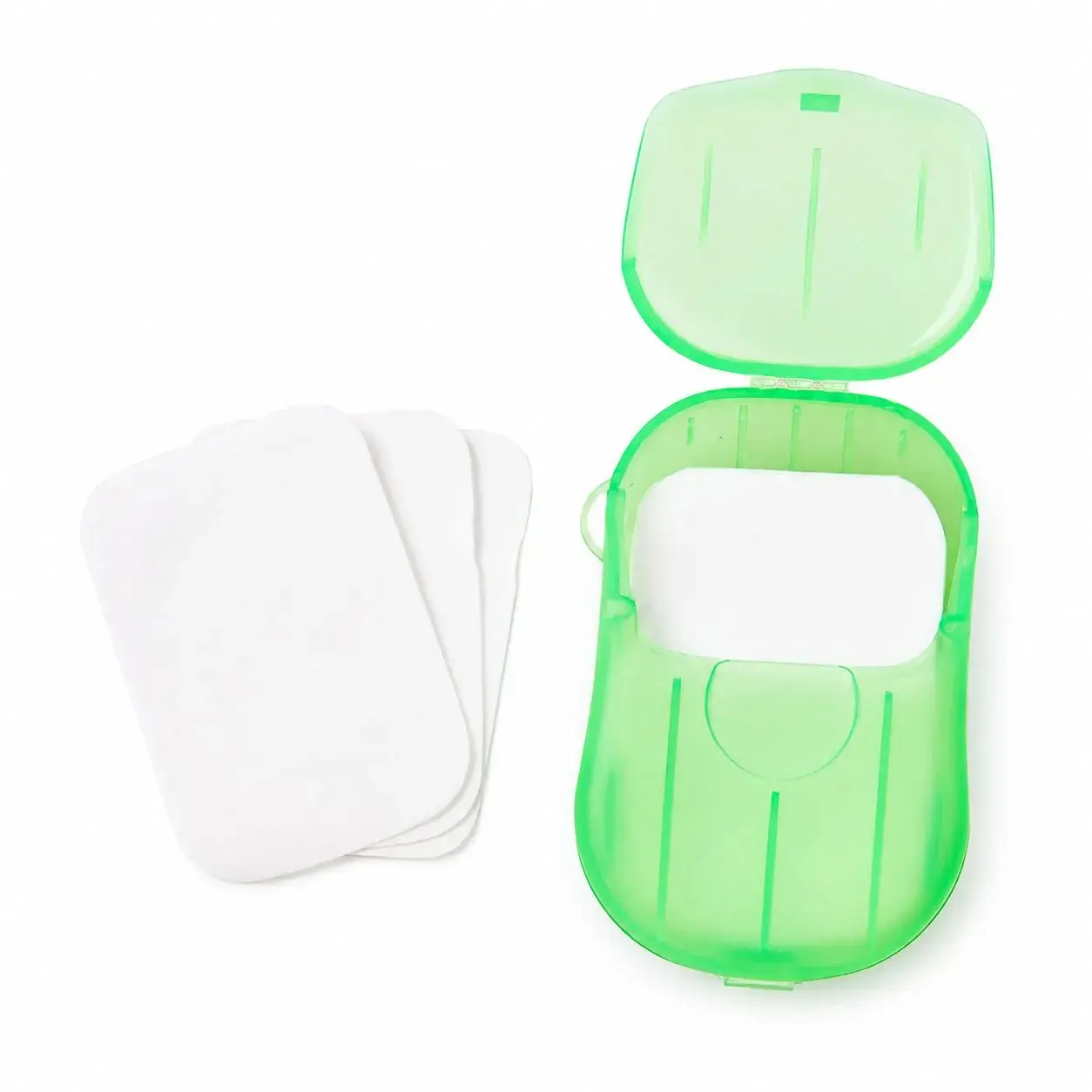 Mini Cutie de Sapun din Hartie, de Unica Folosinta, Portabila, Potrivit pentru Calatorii, 20 buc, Verde