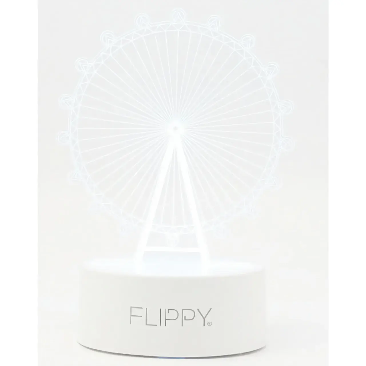 Lampa LED decorativa, 3D, Roata Panoramica, cu telecomanda, doua moduri de alimentare USB si baterii, 20 cm inaltime, din material acril si lumina multicolora, alb (6)