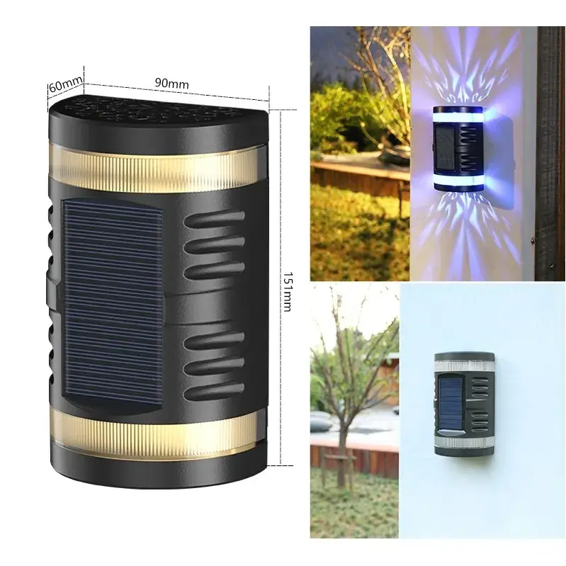 Lampa solara LED decorativa cu lumina bidirectionala, IP65, 1.2V, 600mah, 15.1 x 9 x 6 cm, material ABS, multicolor