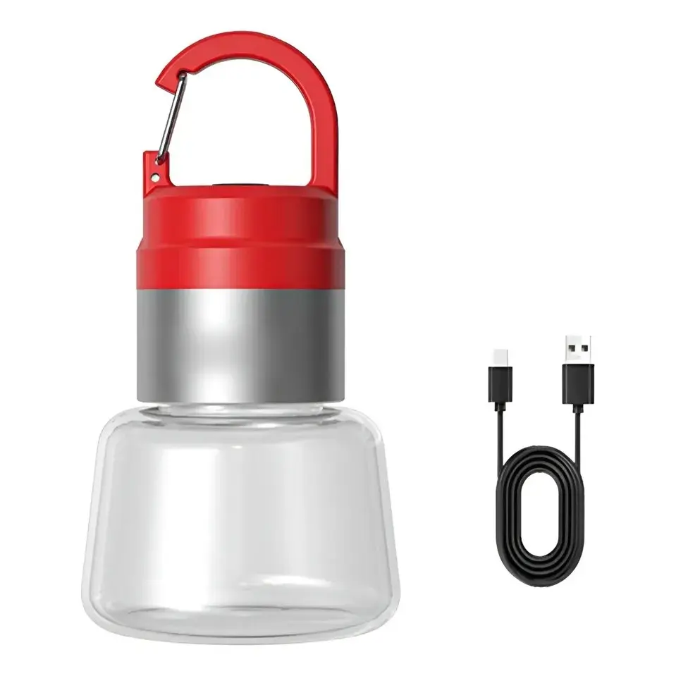 Lampa Portabila, de Voiaj/Camping, Incarcare USB, IPX5, LED RGB, din ABS, 300 mAh, 10 x 5.5 x 5.5 cm (2)