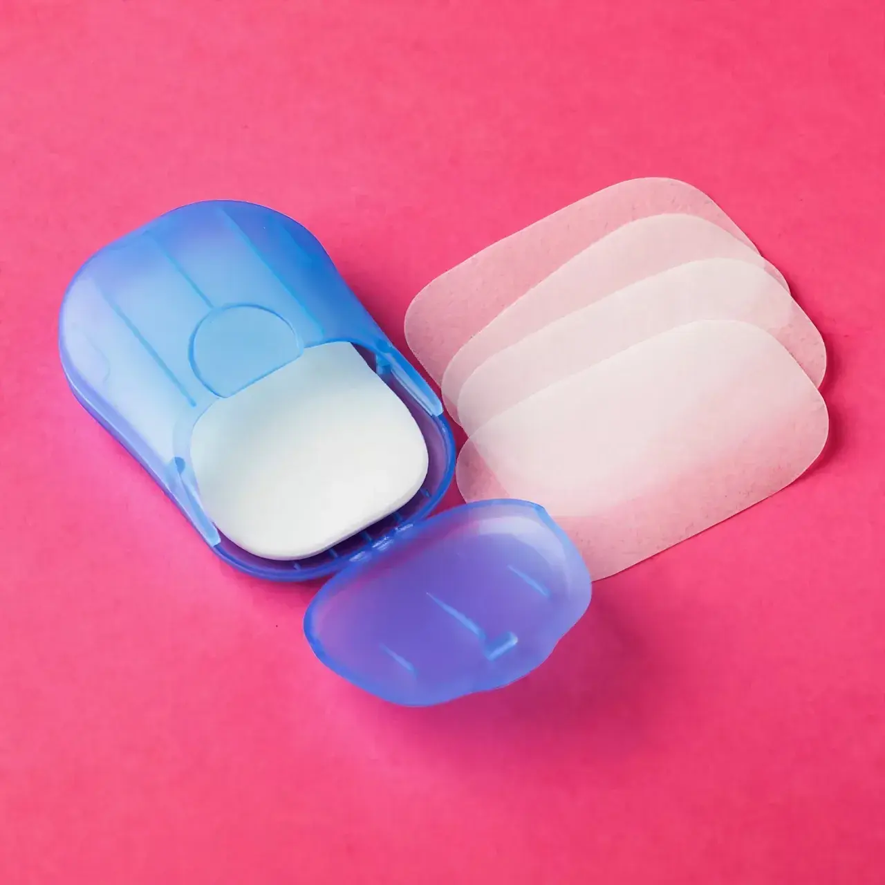 Mini Cutie de Sapun din Hartie, de Unica Folosinta, Portabila, Potrivit pentru Calatorii, 20 buc, Albastru (6)