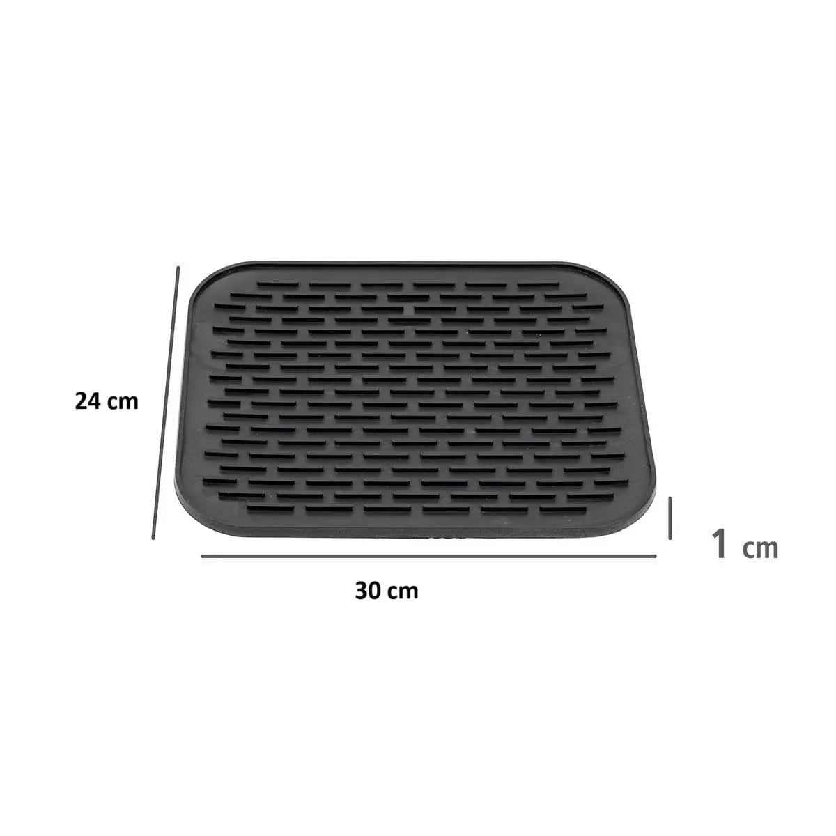 Covoras din Silicon pentru Scurgere Vase, Uz Casnic, Rezistent la Temperaturi Ridicate, Izolator, 30x24 cm, Negru (2)