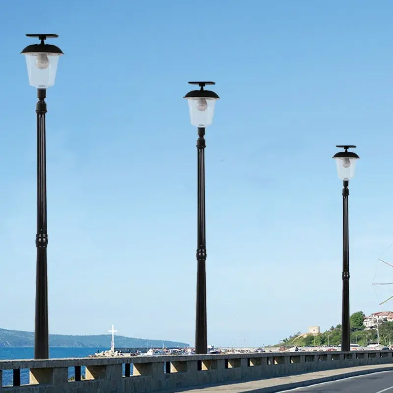 Lampa solara de tip stalp pentru gradina, Alb Cald (8)