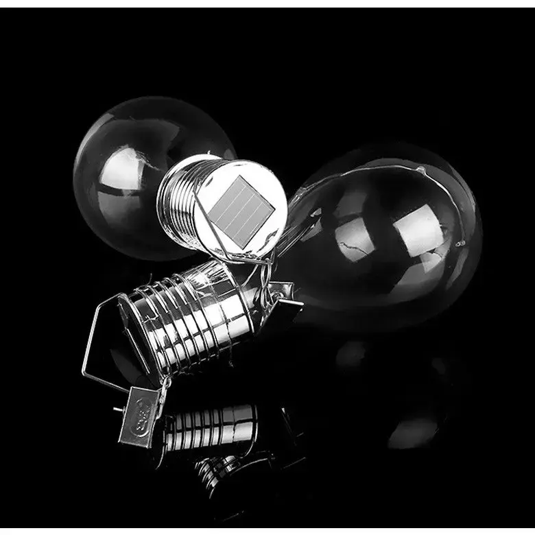 Lampa Solara LED Decorativa sub forma de Bulb, pentru exterior, suspendata, IP65, Ultron Transparent, lumina rece (5)