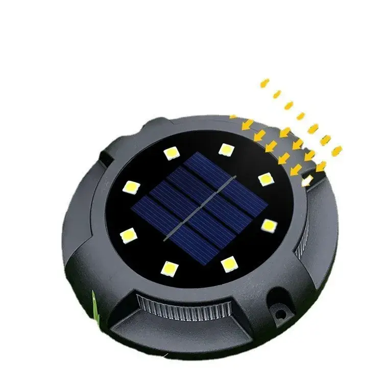 Lampa solara LED tip spot pentru gradina, cu 4 leduri laterale multicolore si 8 leduri principale alb rece, IP65, material ABS, baterie 2V, 700 mah, 11x13.5 cm, multicolor (3)