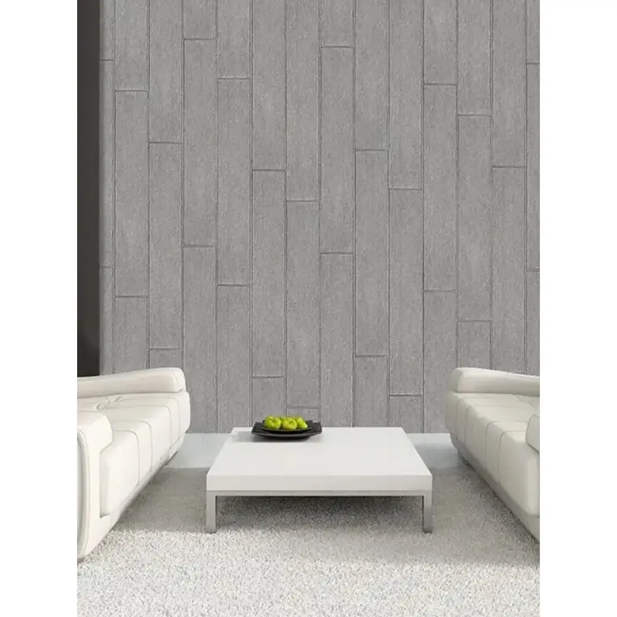 Set 10 Placi Tapet 3D, 70 x 70 cm, Grosime 3 mm, din Rasina, Tip Placi de Lemn, Suprafata Acoperita 4.9 mp, Gri (3)