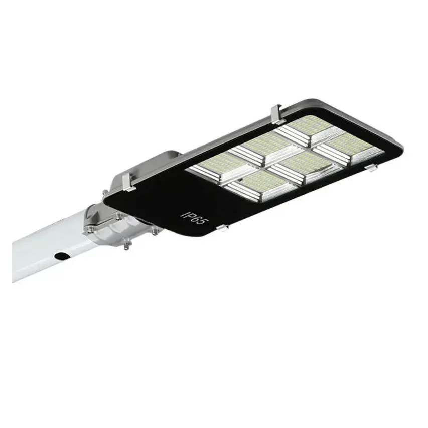 Lampa solara stradala, IP65, senzor de lumina, 100 LED-uri SMD, 7200 lm, panou 12W, putere 80W, autonomie 12-16 ore, telecomanda, montare prin fixare, pentru strada sau gradina, finisaj lucios, material ABS, 38.6 x 13.3 x 6.5 cm, lumina alb rece (8)
