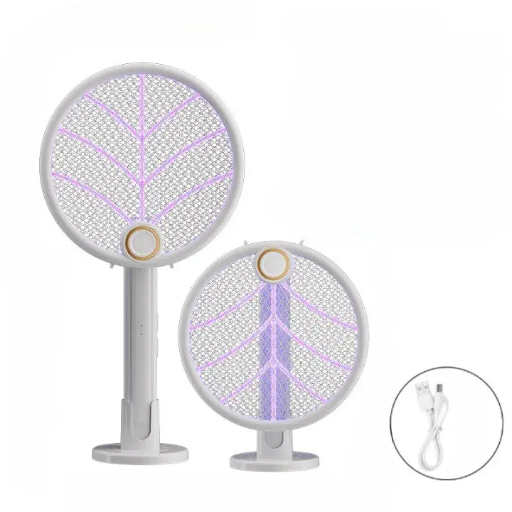 Lampa Electrica Impotriva Tantarilor, 42.5 x 22 x 10.5 cm, Reincarcabila cu Cablu USB Inclus, Plasa din Aluminum Alb (2)