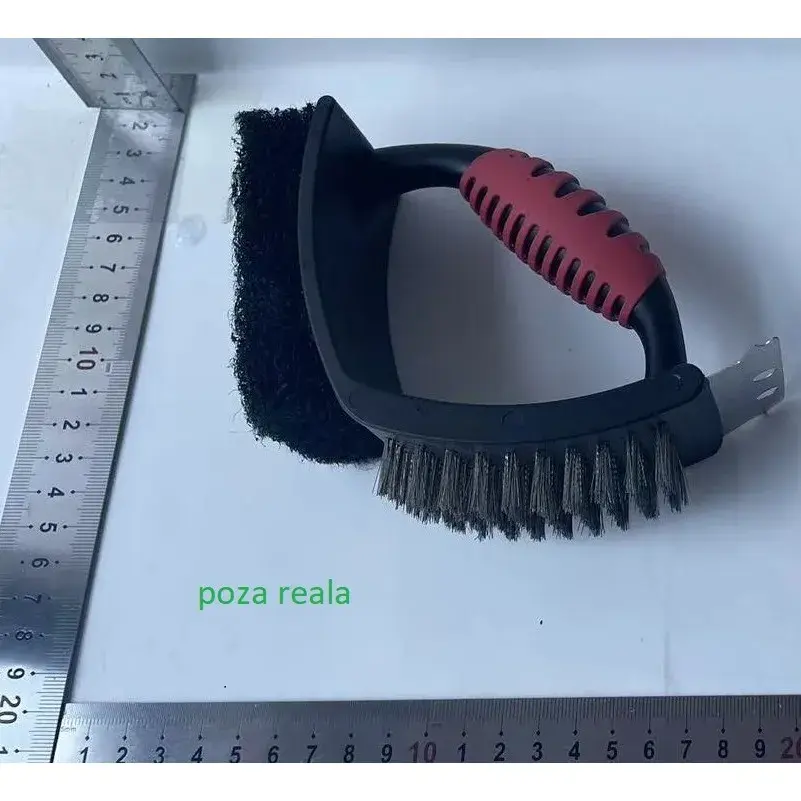 Sarma pentru Gratar, 3 in 1, cu Racleta si Burete, Sarna din Otel Inoxidabil, 16 x 7 x 11 cm (2)