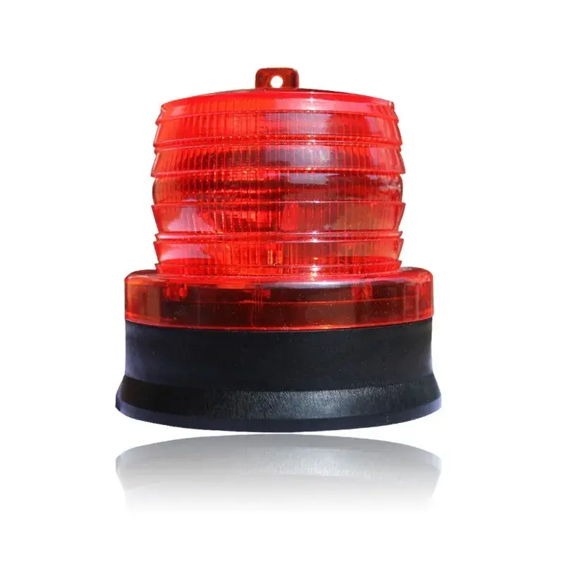 LED rosu intermitent de atentionare cu incarcare solara, 1.2 V, rezistent la apa IP65, panou solar incorporat, 11.5 x 11.6 cm, rosu (2)