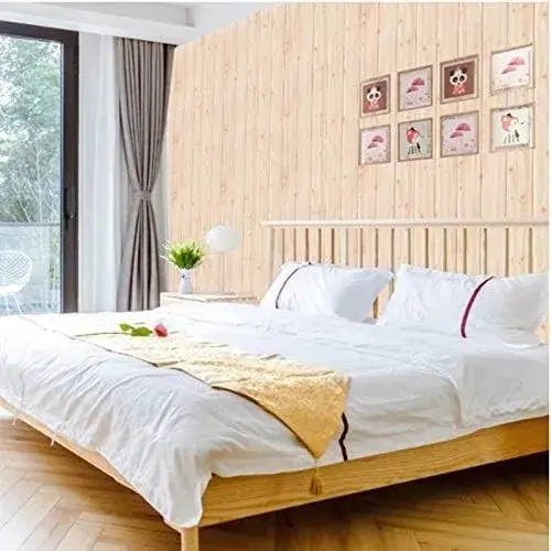 Set 10 Placi Tapet 3D, 70 x 70 cm, Grosime 3 mm, din Rasina, Tip Placi de Lemn, Suprafata Acoperita 4.9 mp, Crem Deschis (3)
