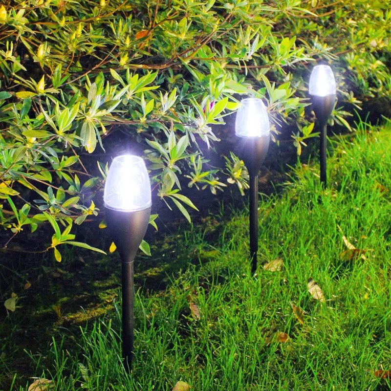 Lampa solara LED pentru gradina, Set 10 Bucati, Tip Pahar de Vin, Inaltime 37.5 cm, efect de flacara, PVC si ABS, 2V, 200mAh, Lumina Alb Rece, Negru