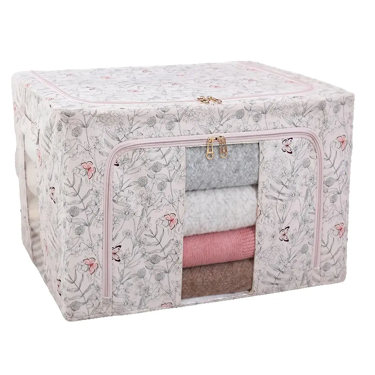 Cutie Depozitare, 66L, din Material Textil, 50 x 40 x 33 cm, pentru Haine si Lenjerii, Model (3)