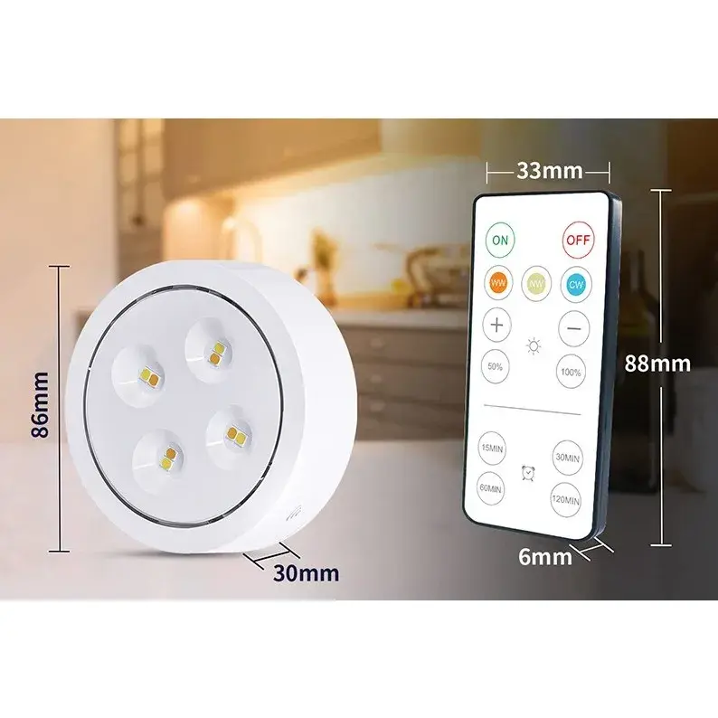 Lampa Led, Fara Fir, cu Baterii, 3 Culori de Lumina, cu Telecomanda, din Plastic, Alb (4)