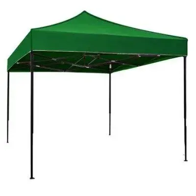Cort Pavilion 3x3m Verde Pliabil Cadru Metal pentru Curte, Gradina, Evenimente (2)