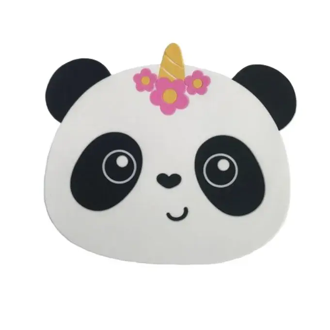Suport pentru Pahar, Model Urs Panda, din PVC, 18.5x16 cm, Rezistent la Caldura, Alb/Negru