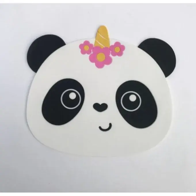 Suport pentru Pahar, Model Urs Panda, din PVC, 18.5x16 cm, Rezistent la Caldura, Alb/Negru (3)