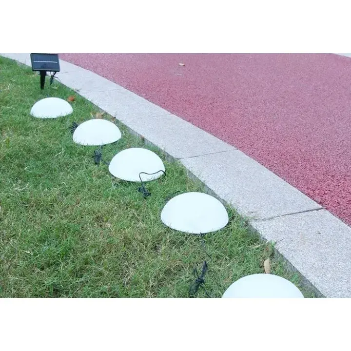 Decoratiune pentru gradina, lampa solara in forma de ciuperca, 5 ciuperci, alb cald (3)
