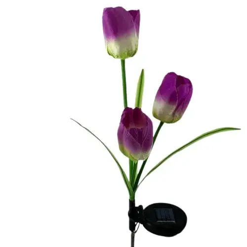 Lampa Solara LED tip Lalele cu 3 flori pentru Gradina, Inaltime 78 cm (2)