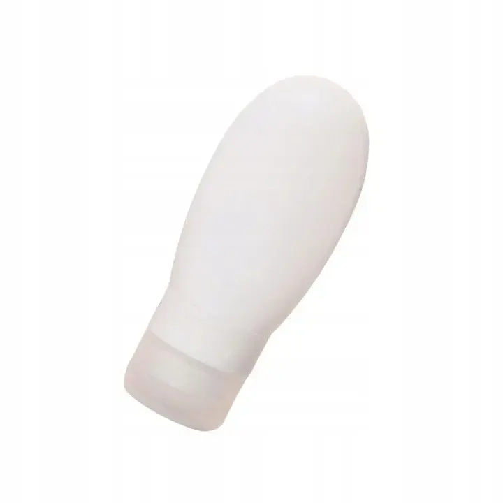Recipient Portabil din Silicon Elegant de Voiaj, Sticla de Calatorie, Potrivita pentru Lotiune, Sampon si Alte Lichide, Anti-scurgere, cu Posibilitate de Reumplere, Capacitate 90mL, Alb (2)