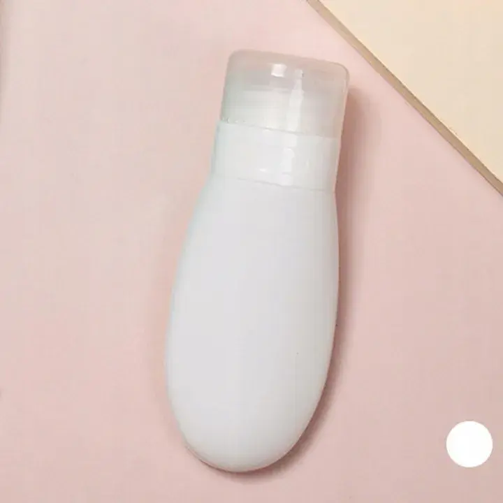 Recipient Portabil din Silicon Elegant de Voiaj, Sticla de Calatorie, Potrivita pentru Lotiune, Sampon si Alte Lichide, Anti-scurgere, cu Posibilitate de Reumplere, Capacitate 90mL, Alb (3)