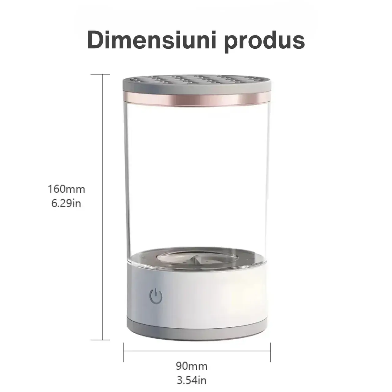 Dispozitiv Portabil de Curatare a Pensulelor de Machiaj, Potrivit pentru Pensule de Diferite Dimensiuni, 5V, 7000RPM, Vibratii Sonice, USB, Alb/Transparent, 9x9x16 cm (2)