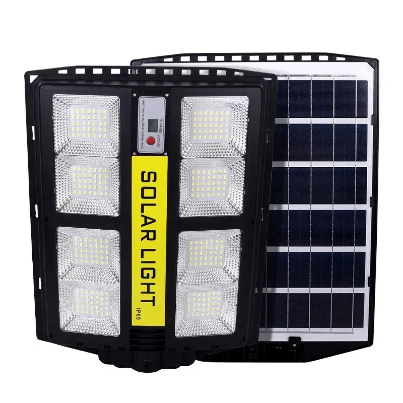 Lampa solara stradala, cu telecomanda, senzor de miscare si lumina, suport prindere, 720 LED-uri, IP65, ABS, 15AH, 500W, temperatura culoare 6500K, 44.5x34.7x6.6 cm, autonomie 10-12 ore, negru (5)