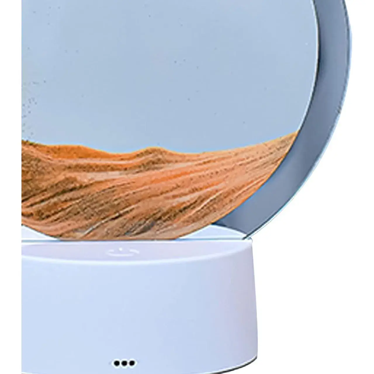 Lampa decorativa tip clepsidra, imagine 3D dinamica, nisipuri miscatoare, 16 x 18.5 cm, Galben (3)