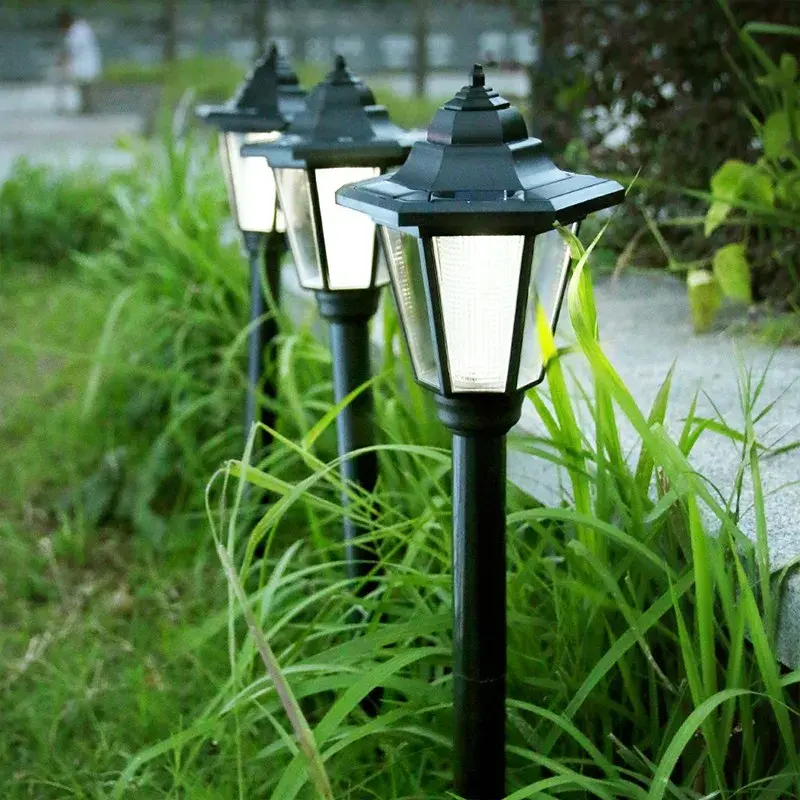 Lampa solara hexagonala de gradina, Alb Rece