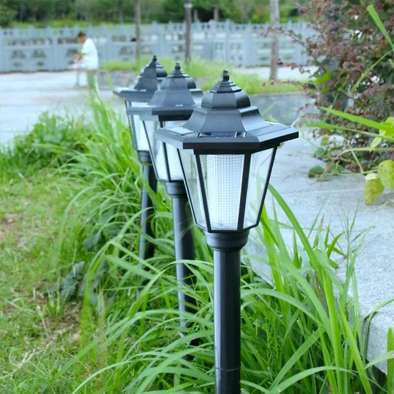 Lampa solara hexagonala de gradina, Alb Rece (3)