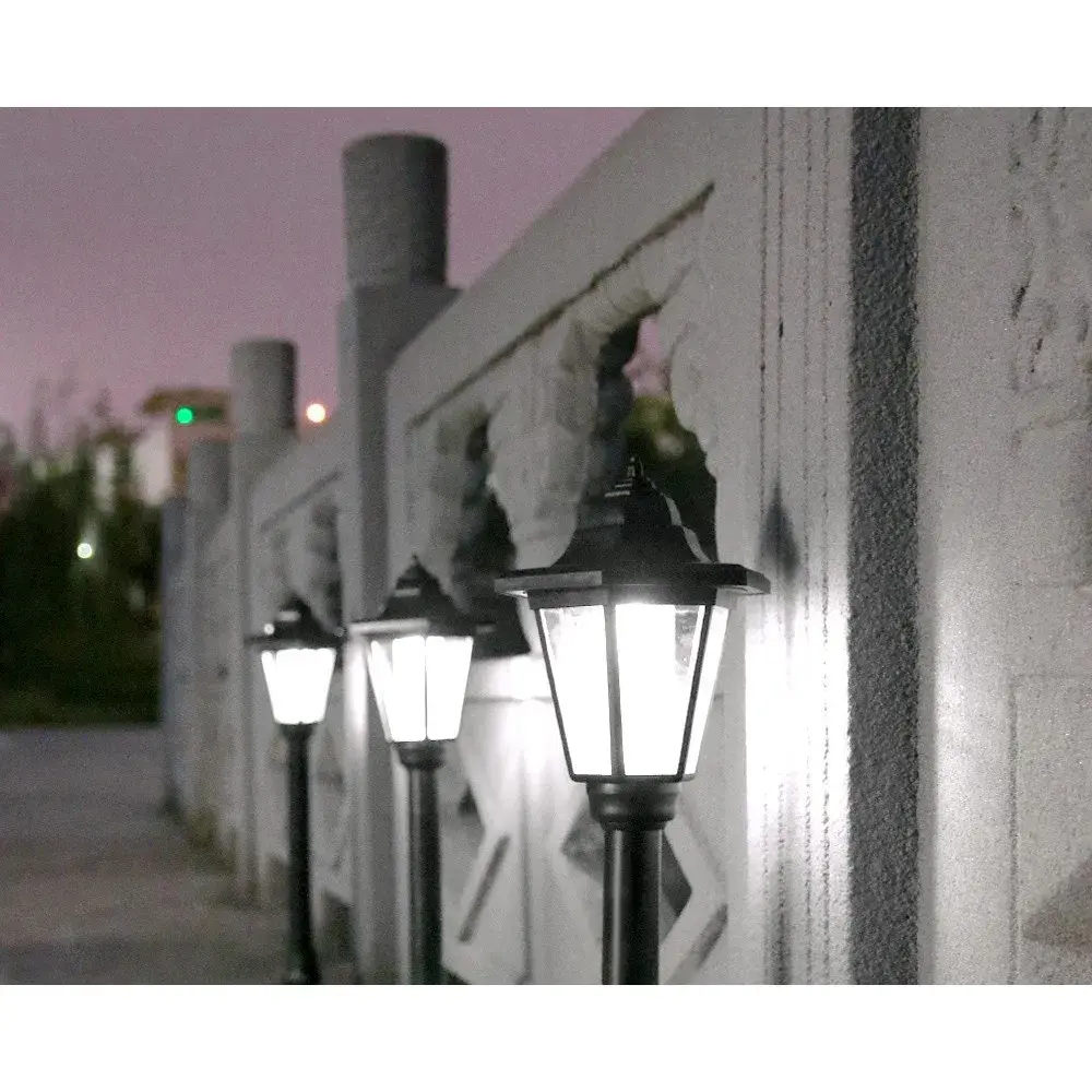 Lampa solara hexagonala de gradina, Alb Rece (4)