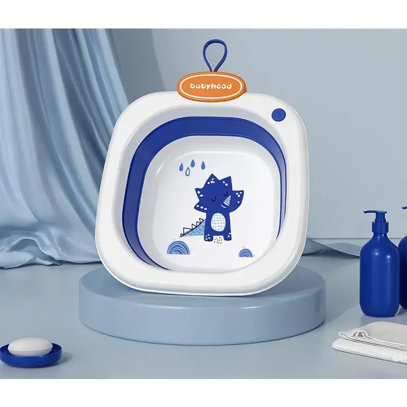 Lavoar Pliabil, pentru Copii 1-8 Ani, Model Animat, din PP+TPE, 32x29x10 cm, Albastru (3)