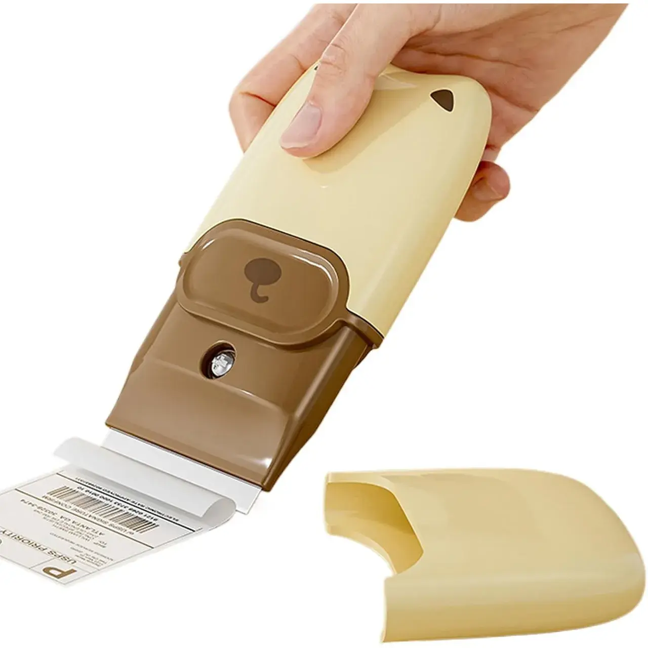 Mini Racleta de Curatare, pentru Etichete, Adezivi, din ABS+ Metal, 2 Lame Incluse, Roz (4)