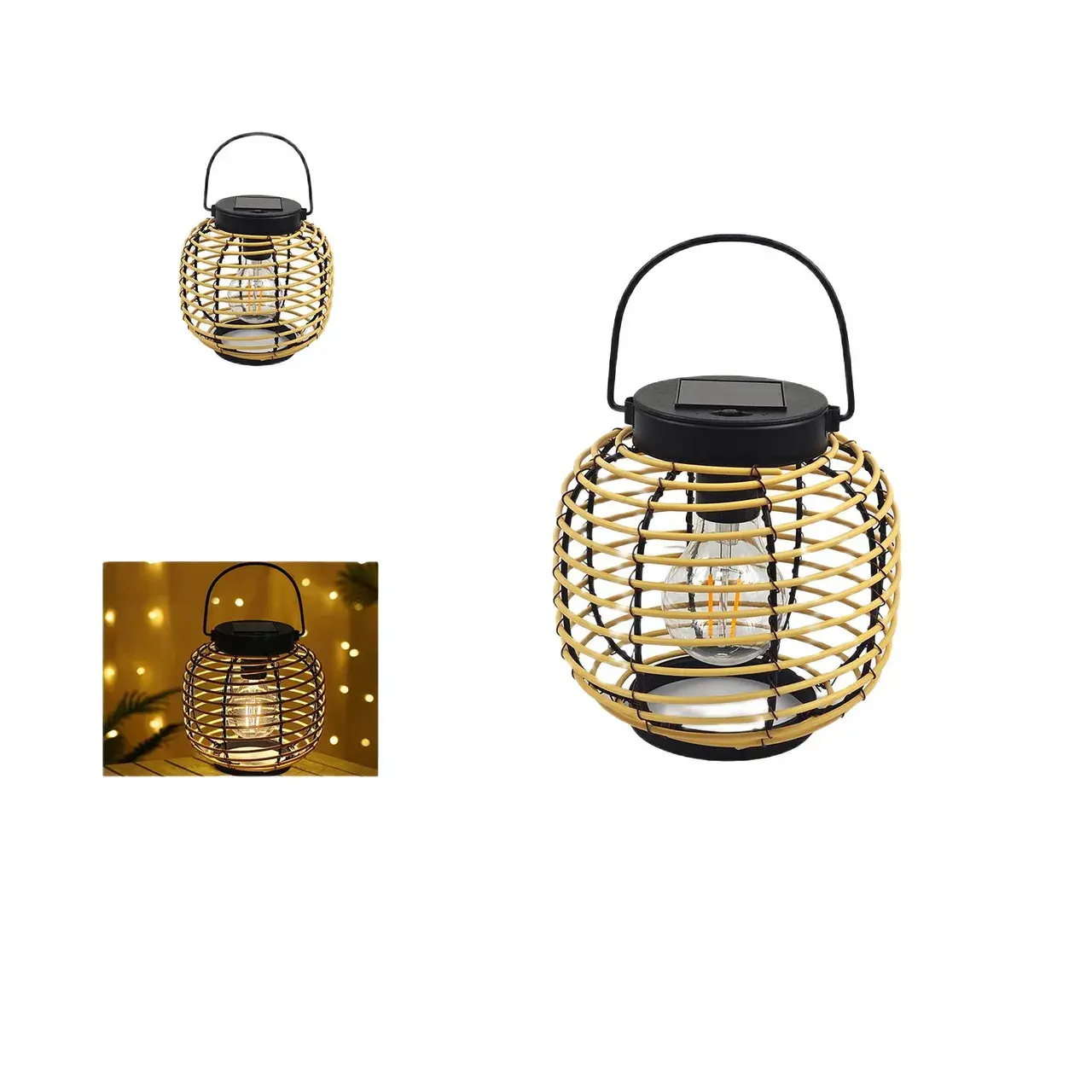 Lampa Solara, Cu Maner pentru Agatare, Alimentare Solara, Iluminare pentru Exterior, pentru Gradina, Curte si Terasa, Lumina Calda, 14.5x15.5 cm, Multicolor (2)