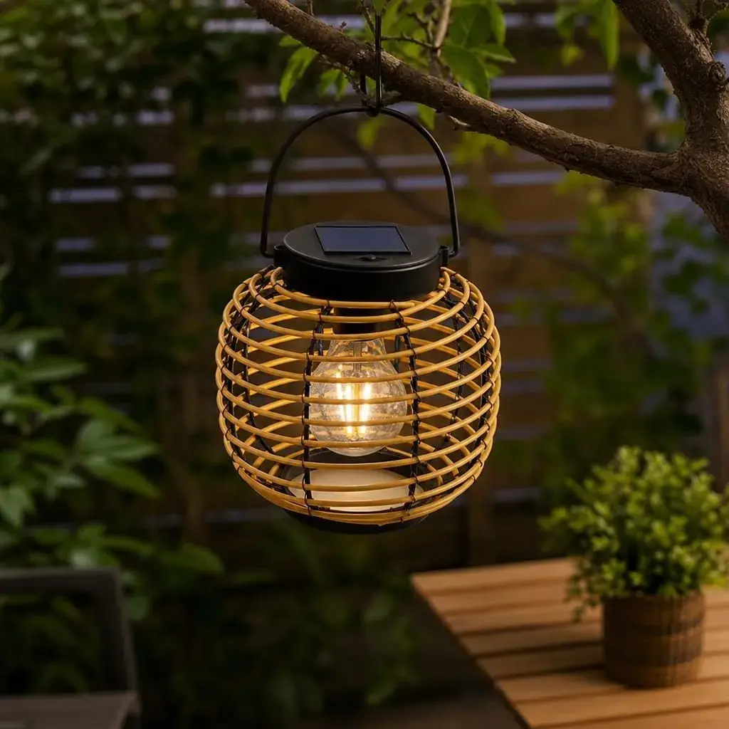 Lampa Solara, Cu Maner pentru Agatare, Alimentare Solara, Iluminare pentru Exterior, pentru Gradina, Curte si Terasa, Lumina Calda, 14.5x15.5 cm, Multicolor (3)