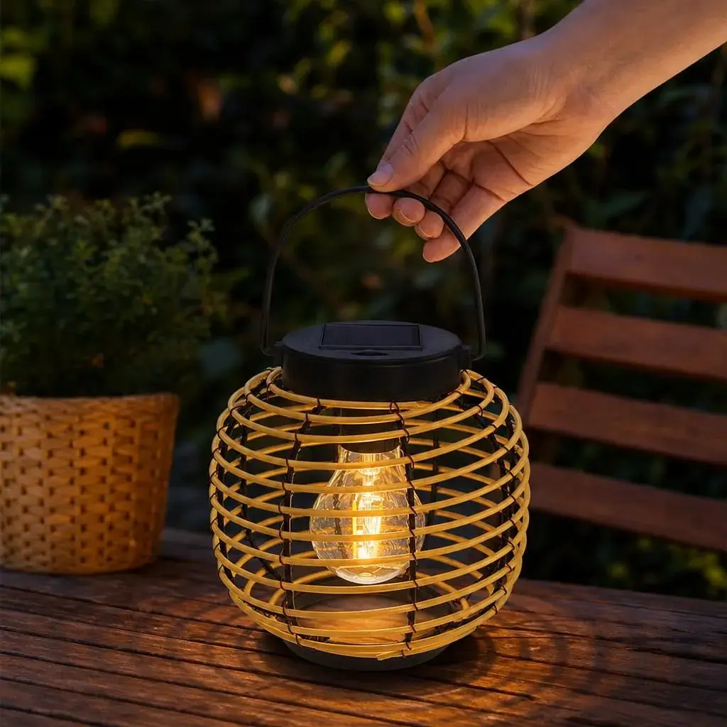 Lampa Solara, Cu Maner pentru Agatare, Alimentare Solara, Iluminare pentru Exterior, pentru Gradina, Curte si Terasa, Lumina Calda, 14.5x15.5 cm, Multicolor (5)
