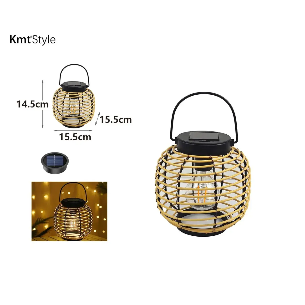 Lampa Solara, Cu Maner pentru Agatare, Alimentare Solara, Iluminare pentru Exterior, pentru Gradina, Curte si Terasa, Lumina Calda, 14.5x15.5 cm, Multicolor (7)