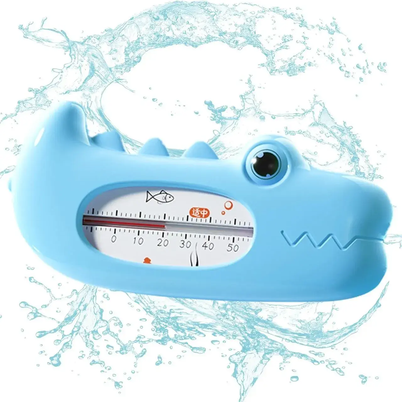 Termometru pentru Baie, Plutitor, Rezistent la apa, Multifunctional, Model Crocodil, 2.7x6.5x3.7 cm, Albastru (3)